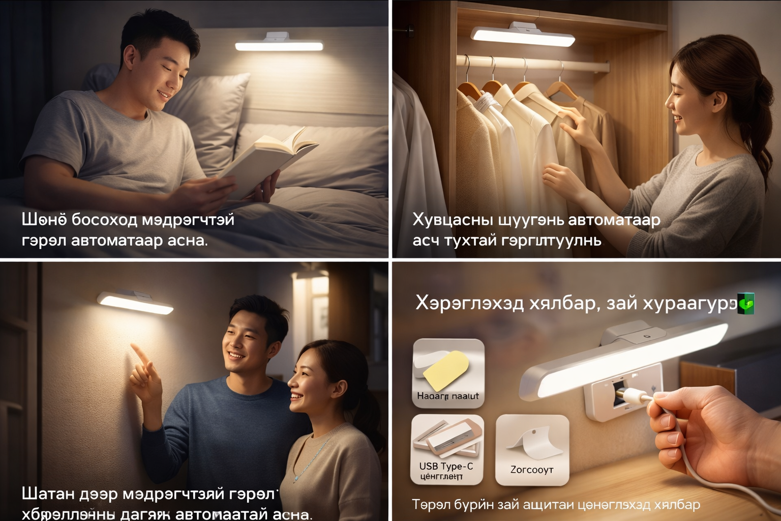 LED Mirror Light - Touch Товчлууртай, 3н өнгийн гэрэл - Image 3